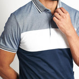 Pack 3 Polos Cuello Camisa Vino, Azul y Negro