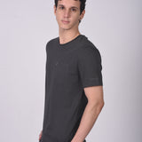 T-shirt Cuello Redondo Poket Gris