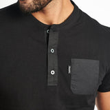 Polo Cuello Henley Negro