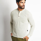 Polo Cuello Henley Manga Larga Gris