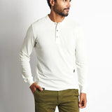 Pack de 3 Polos Cuello Henley Manga Larga Blancos