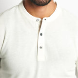 Polo Cuello Henley Manga Larga Blanco
