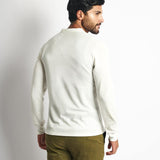 Polo Cuello Henley Manga Larga Blanco