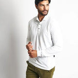Pack 3 Polo Cuello Camisa Manga Larga Azul, Blanco y Negro