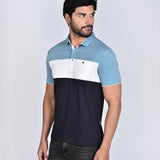 Polo Cuello Camisa Celeste