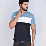 Polo Cuello Camisa Celeste