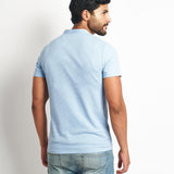 Polo Cuello Henley Celeste
