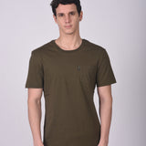 T-shirt Cuello Redondo Poket Verde Militar