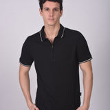 Polo Cuello Camisa Manga Corta Texturizado Ziper Blanco