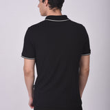 Polo Cuello Camisa Manga Corta Texturizado Ziper Blanco