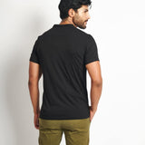 Polo Cuello Henley Negro