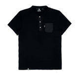 Polo Cuello Henley Negro