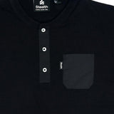 Polo Cuello Henley Negro