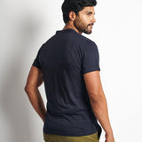 Polo Cuello Henley Azul