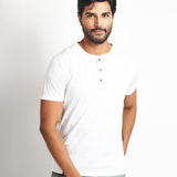 Polo Cuello Henley Blanco