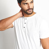 Polo Cuello Henley Blanco