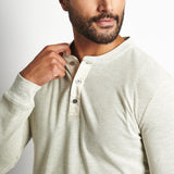 Polo Cuello Henley Manga Larga Gris