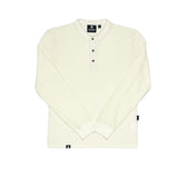 Polo Cuello Henley Manga Larga Blanco