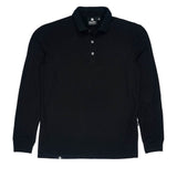 Polo Cuello Camisa Manga Larga Negro