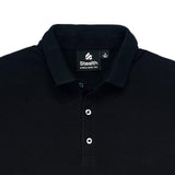 Polo Cuello Camisa Manga Larga Negro