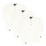 Pack de 3 Polos Cuello Henley Manga Larga Blancos