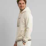 Polera Con Capucha Arena Pretina Tejida