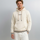 Polera Con Capucha Arena Pretina Tejida