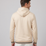 Polera Con Capucha Beige Pretina Tejida