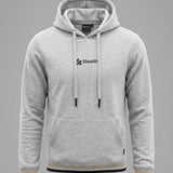 Polera Con Capucha Gris Pretina Tejida.