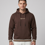 Polera Con Capucha Marron Pretina Tejida.