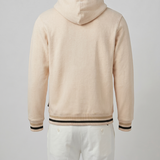 Polera Con Capucha Beige Pretina Rectilinea Jacquard
