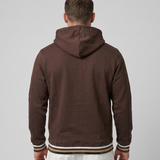 Polera Con Capucha Marron Pretina Tejida.