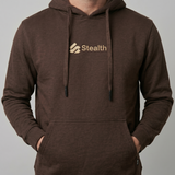 Polera Con Capucha Marron Pretina Tejida.