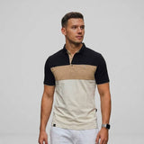 Polo Cuello Camisa Bloques Beige