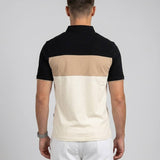 Polo Cuello Camisa Bloques Beige