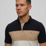 Polo Cuello Camisa Bloques Beige