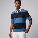 Polo Cuello Camisa Bloques Algodon Hombre Acero