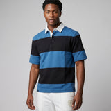 Polo Cuello Camisa Bloques Algodon Hombre Acero