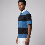 Polo Cuello Camisa Bloques Algodon Hombre Acero