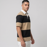 Polo Cuello Camisa Bloques Algodon Hombre Camel