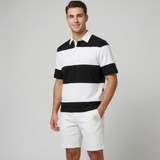 Polo Cuello Camisa Bloques Algodon Hombre Negro