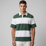 Polo Cuello Camisa Bloques Algodon Hombre Verde