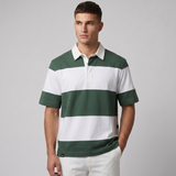 Polo Cuello Camisa Bloques Algodon Hombre Verde