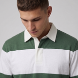 Polo Cuello Camisa Bloques Algodon Hombre Verde