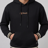 Polera Con Capucha Negro Pretina Tejida.