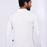 Polo Cuello Henley Manga Larga Blanco