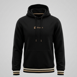 Polera Con Capucha Negro Pretina Tejida.